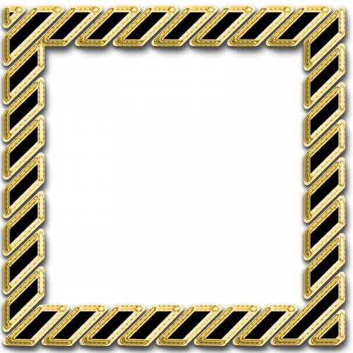 Рамка квадратная с золотыми параллельными полосами с черным