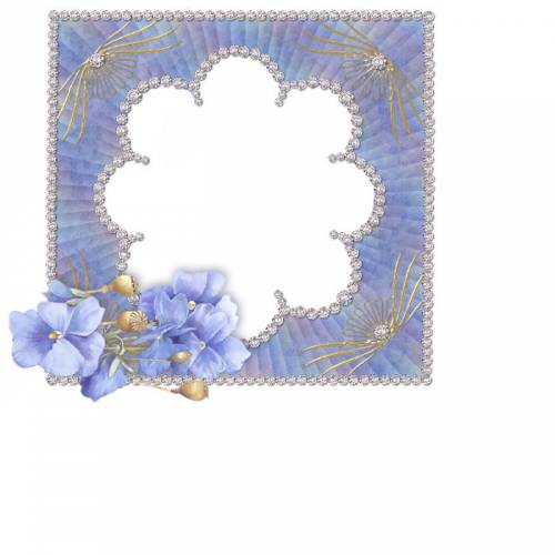 Голубая рамка с голубыми цветами