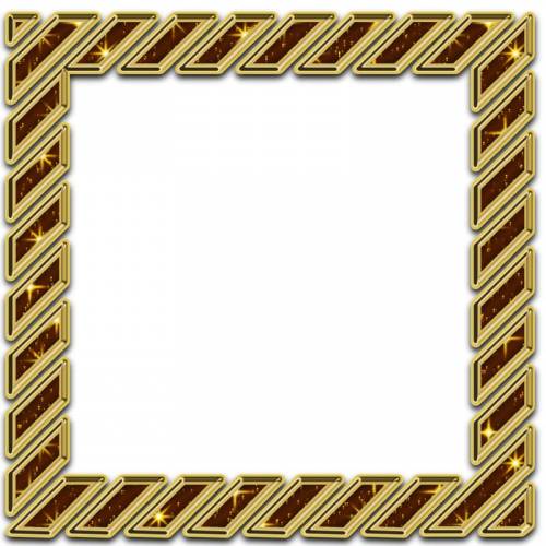 Рамка квадратная с золотыми параллельными полосами с кори...