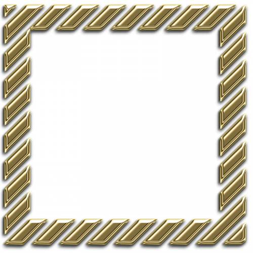 Рамка квадратная с золотыми параллельными полосами красивая