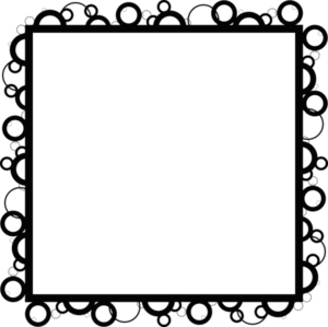 Квадратная черная рамка с колечками