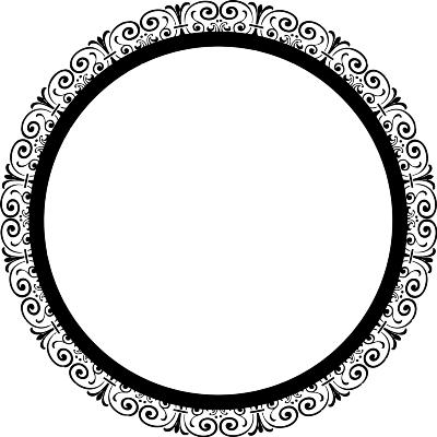 Черная круглая рамка в греческом стиле