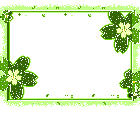 Рамка с зелеными цветами