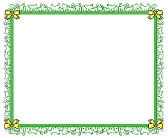 Прямоугольная зеленая рамка с желтыми бантикамии рюшками