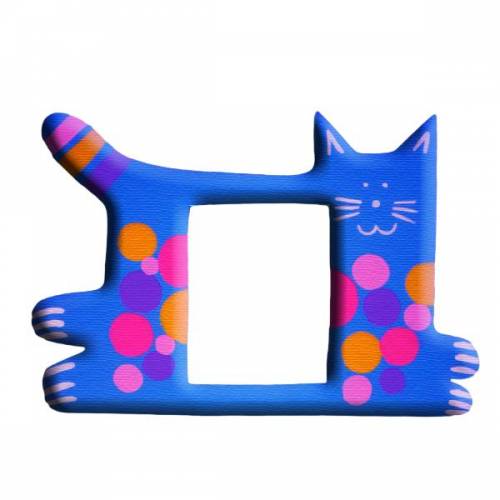 Детская рамка котик голубой