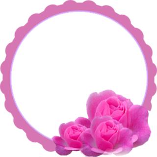 Рамка розовая с цветами