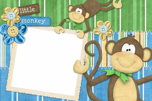 Маленькие обезьянки Рамка с обезьянками