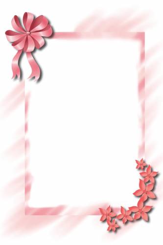 Розовая рамочка с бантиком и цветочками