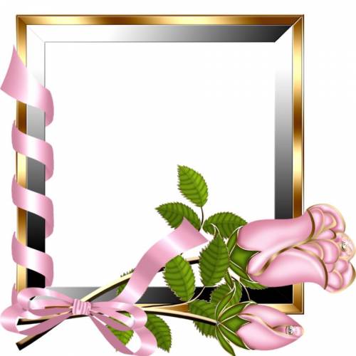Рамка золото с серебром и розовой розой