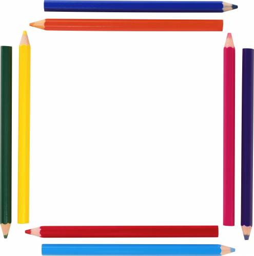 Рамка из разноцветных карандашей