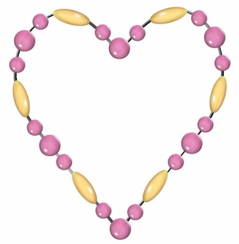 Сердечко-рамка из желтых  и розовых бусинок