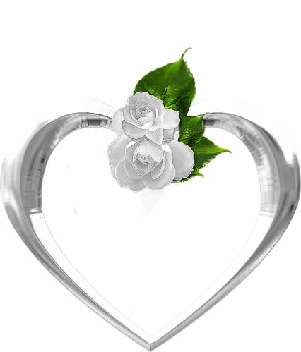 Рамка-сердечко с белыми розами