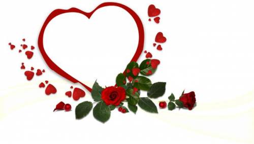 Сердечки Рамка- красное сердечко с розой рамки