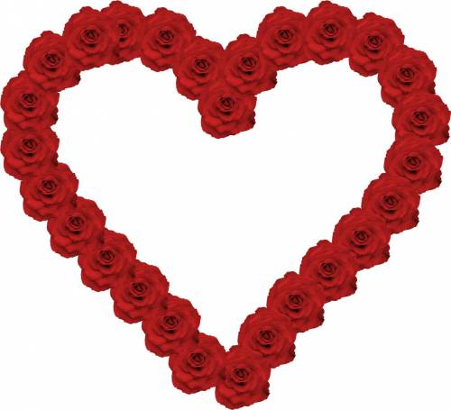 Сердечко-рамка из красивых красных роз