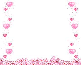 Анимированная рамка с розовыми сердечками