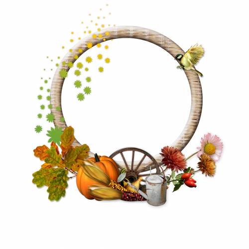 Осень, овощи, лейка, круглая рамка