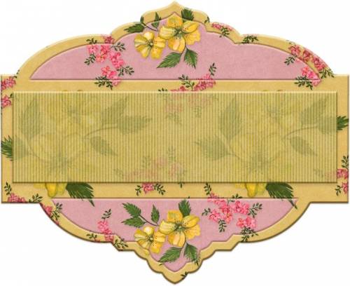 Желто-розовая рамка с цветами