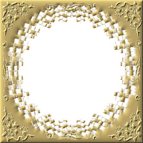 Рамка квадратная золотая с круговым вырезом в центре