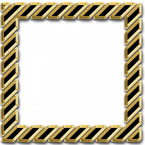 Квадратная рамочка с золотыми полосками, внутри черное