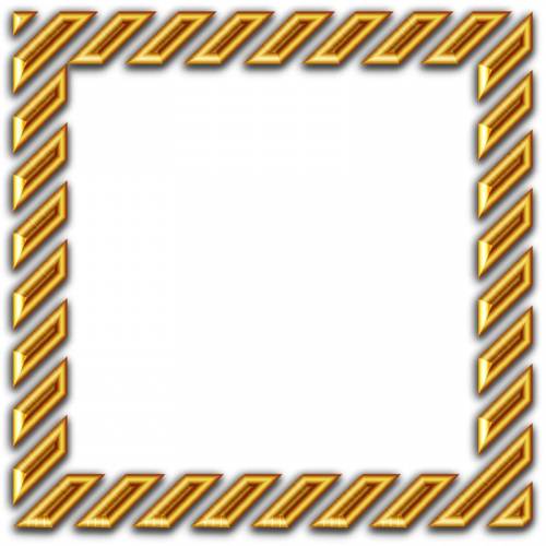 Квадратная рамочка с золотыми полосками с отблесками