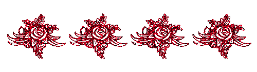 Разделитель  из четырех красных кружевных роз