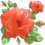 Украшение для поздравлений -красные розы с бутонами