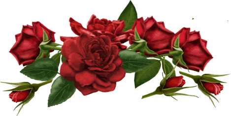 Украшение для поздравлений с красными розами и бутонами