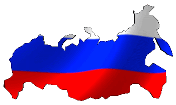Карта Росии, окрашенная в цвета флага