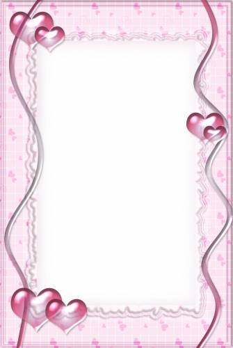 Красивая розовая рамка с сердечками