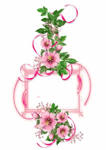 Рамка с розовыми цветами