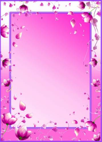 Розовая рамка с падающими цветами