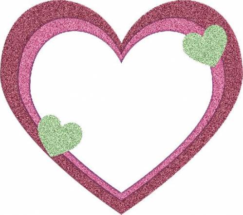 Розовое сердечко с зелеными сердечками