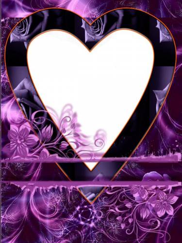 Фиолетовая рамка-сердечко