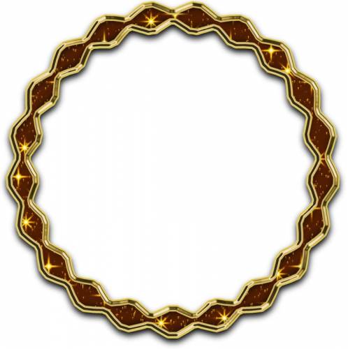 Круглая рамка с коричневым в золоте