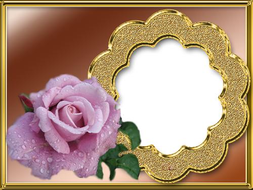 Рамка в виде цветка с розой