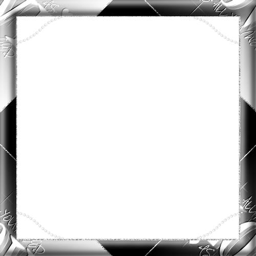 Черно-белая квадрвтная рамка с надписями