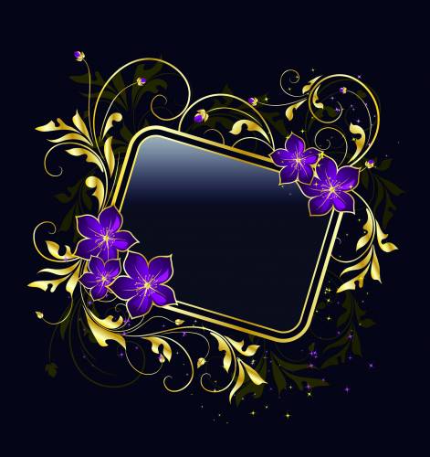 Красивая рамка с фиолетовыми цветами