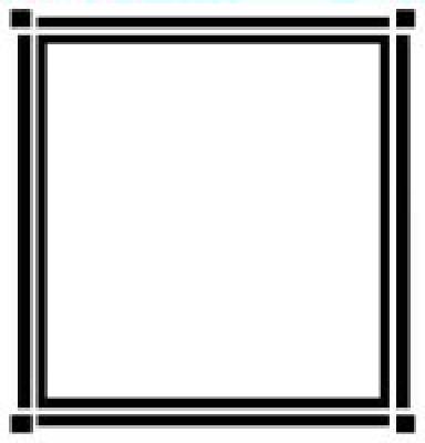 Рамка черно-белая с квадратами в углах