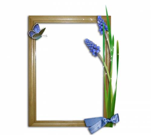 Рамка с весенними голубыми первоцветами