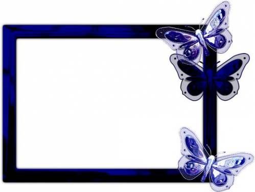 Синяя рамка с бабочками