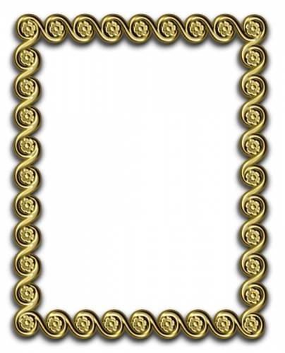 Прямоугольная рамочка с золотыми завитками