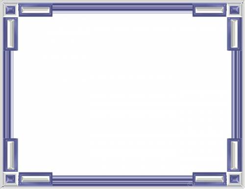 Рамка прямоугольная, голубая с квадратиками в углах