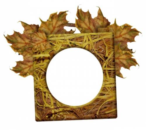 Круглая рамка из осенних листьев