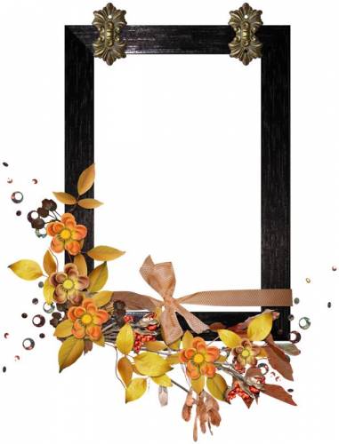 Рамка чарная с осенними листьями и цветами