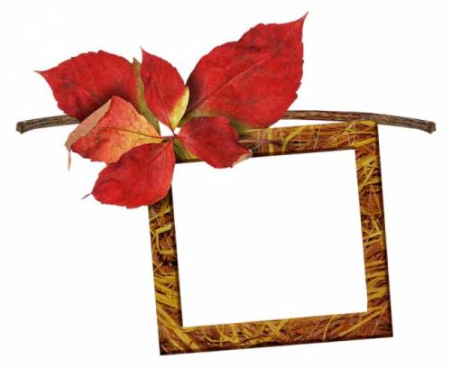 Рамка с красными осенними листьями