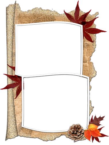 Две рамки украшены осенними листьями