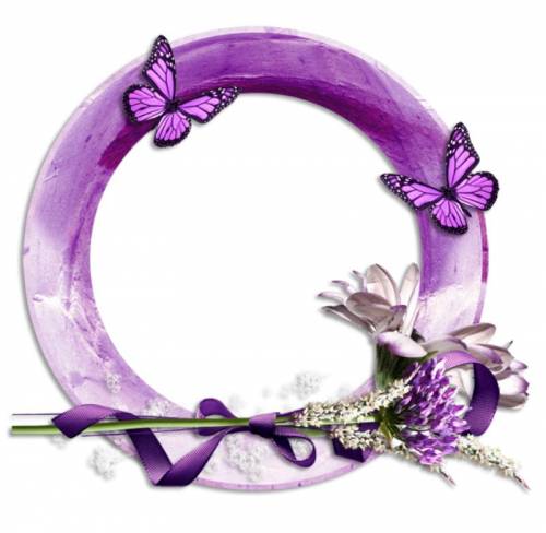 Фиолетовая рамка с бабочками