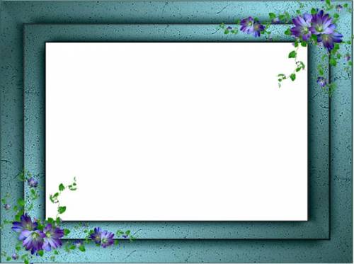 Зеленая рамочка с цветами
