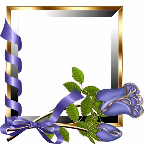 Рамка золото с серебром и синей розой