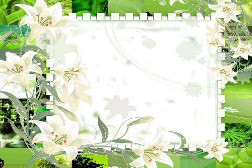 Рамка для поздравлений с белыми лилиями